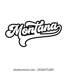 Montana hand lettering design calligraphy vector, Montana text vector trendy typography design