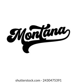 Vector de caligrafía de diseño de letras de mano de Montana, diseño de tipografía de moda de vector de texto de Montana