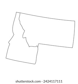 Montana, Idaho. Outline of the map