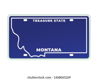 Montana license plate.
Vector illustration on white background.