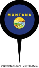 Standort Montana Flag Location Pin