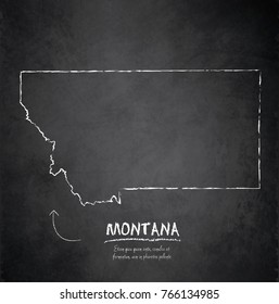 Montana map blackboard chalkboard vector