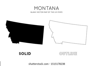 Montana map. Blank vector map of the Us State. Borders of Montana for your infographic. Vector illustration.