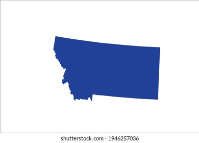 MONTANA Map blue Color on White Backgound