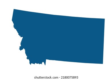 MONTANA Map blue Color on White Backgound