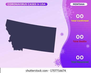 Montana Map Covid-19, Corona Virus Infographic Vector Template.