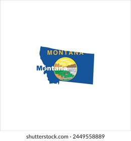 Montana map and flag colors design on white background