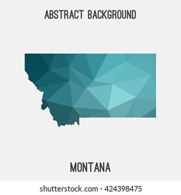 Montana map in geometric polygonal style.Abstract tessellation,modern design background. Vector illustration EPS8