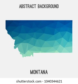Montana map in geometric polygonal,mosaic style.Abstract tessellation,modern design background,low poly. Geometric cover, mockup. Vector illustration.