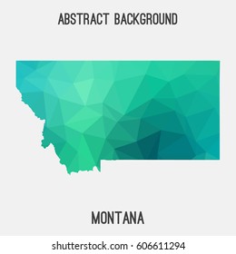 Montana map in geometric polygonal,mosaic style.Abstract tessellation,modern design background,low poly. Vector illustration.