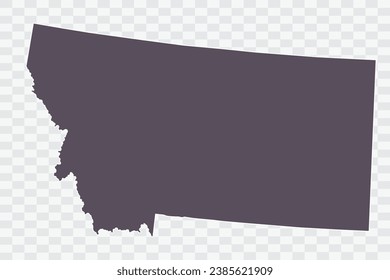 MONTANA Map Graphite Color on White Background quality files Png