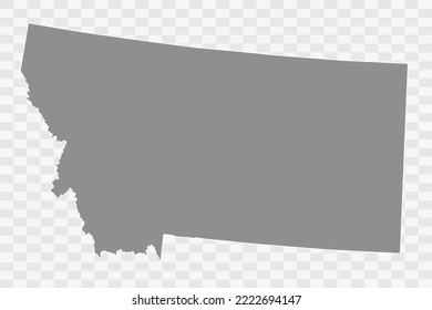 MONTANA Map grey Color on White Background  Png