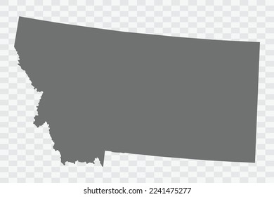 MONTANA Map grey Color on White no demarcation line Background  Png