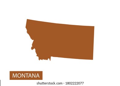 MONTANA map High Detailed on white background. Abstract design vector illustration eps 10. Orange color.