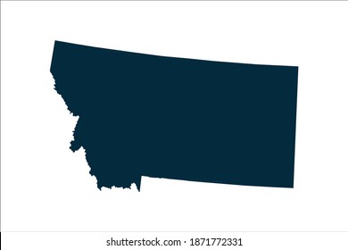 MONTANA map High Detailed on white background.