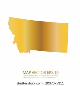 MONTANA map High Detailed on white background. gold gradient color. Abstract design vector illustration eps 10