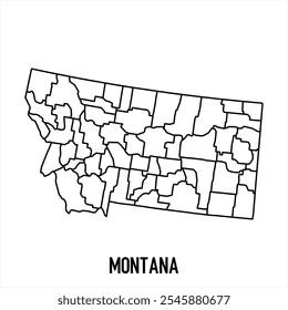 Montana map icon isolated on white background. Outline map. Simple line icon. Vector illustration