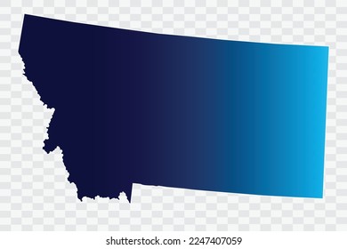 MONTANA Map indigo Color on White Background quality files png