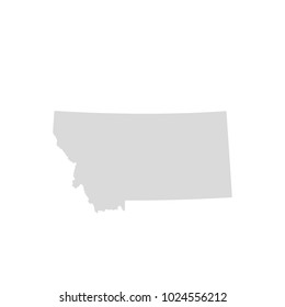 Montana map isolated on white background silhouette. Montana USA state.