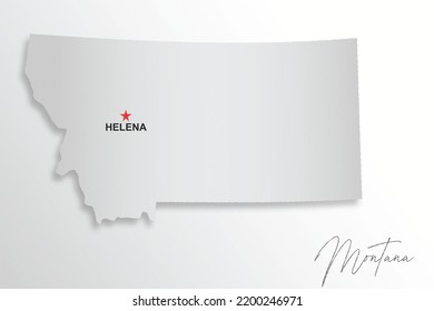 Montana map isolated on white background, 3d rendering 