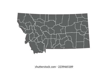 Montana map isolated on white background.for annual infographics report website layout