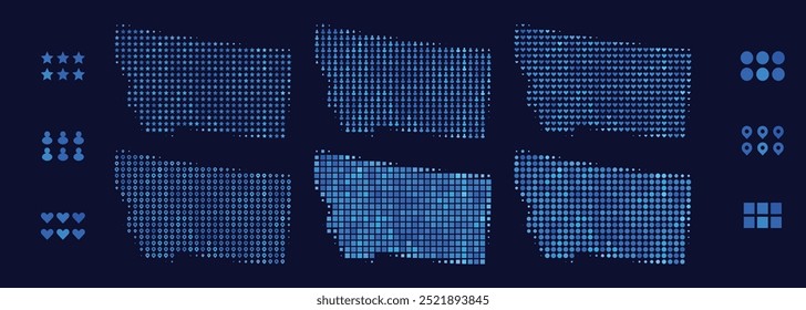 Montana Map made from different icons