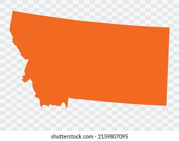 MONTANA Map orange Color on White Backgound  illustration eps 10