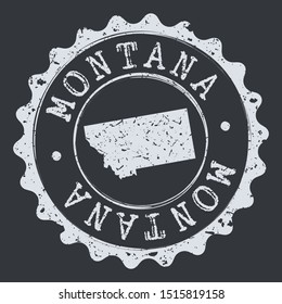 Montana Map Seal. Silhouette Postal Passport Stamp. Round Vector Icon Postmark.