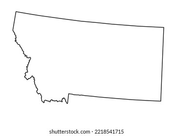 Mapa MONTANA sombra en forma de línea mínima delgada ilustración vectorial aislada