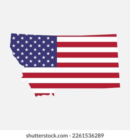 Montana map shape, united states of america. Flat concept icon symbol vector illustration .