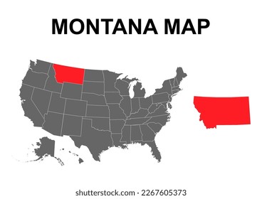 Montana map shape, united states of america. Flat concept icon symbol vector illustration .