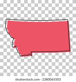 Montana map shape, united states of america. Flat concept icon symbol vector illustration .