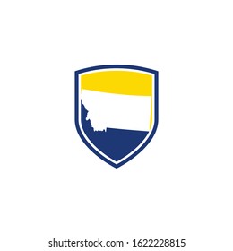 Montana Map and Shield Logo Icon Template 001