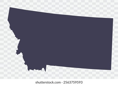 MONTANA Map Slate Color on White Background quality files Png