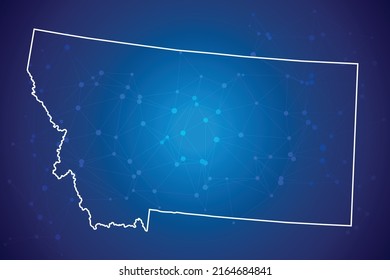 MONTANA Map Technology  with network connection background