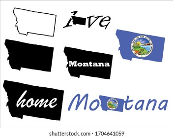 Montana map. US state vector. United States of America