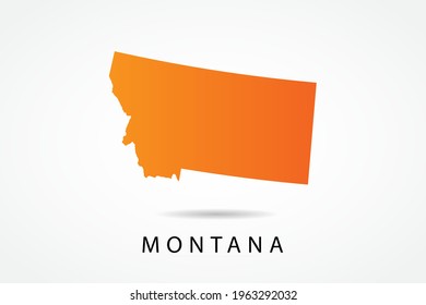 Montana Map - USA, United States of America map, World Map International vector template with Orange gradient color isolated on white background - Vector illustration eps 10
