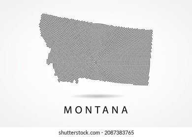 Montana Map - USA, United States of America Map vector template with Black dots, grid, grunge, halftone style isolated on white background for education, infographic - Vector illustration eps 10