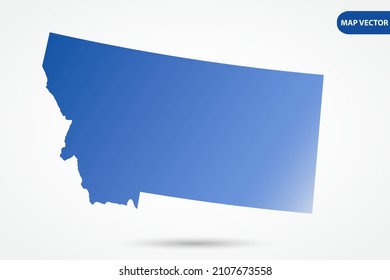 Montana Map - USA, United States of America Map vector template with Blue gradient color isolated on white background for design, education, website, infographic - Vector illustration eps 10