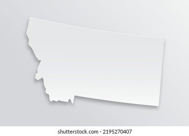 Montana Map - USA, United States of America Map vector template with 3D, paper style including shadow and white color on grey background for design, infographic - Vector illustration eps 10