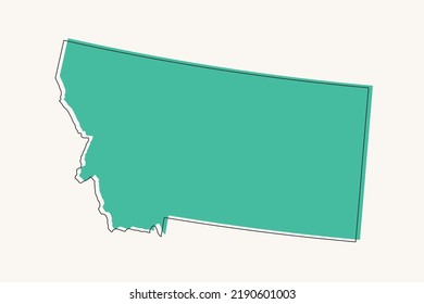 Montana Map - USA, Unites State of America Map vector with black and green geometric shapes and lines style isolated on white background for design, infographic - Vector illustration eps 10