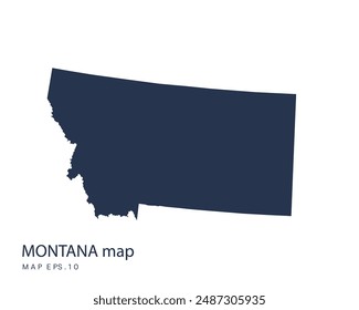 MONTANA map vector, Abstract design vector illustration Eps 10. Navy color.High Detailed on white background.