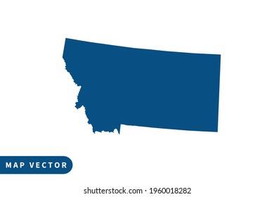 MONTANA map vector, blue color . on white background. vector eps 10.