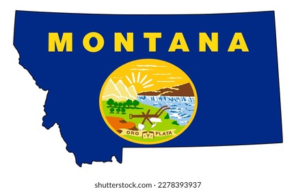 Montana map vector illustration. Global economy. State in America. North America. United States. America. U.S.A