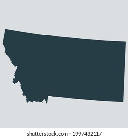 Mapa del vector MONTANA aislado en fondo gris