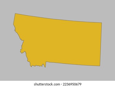 Montana map vector, Isolated on gray background