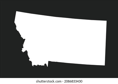 MONTANA map White Color on black Background