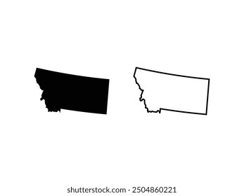 Montana maps vector isolated on a transparent background