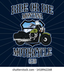 Montana Motorcycle Club t- shirt design, bike design, vector art 