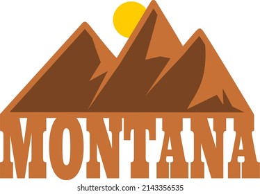 Montana mountains and sunshine label